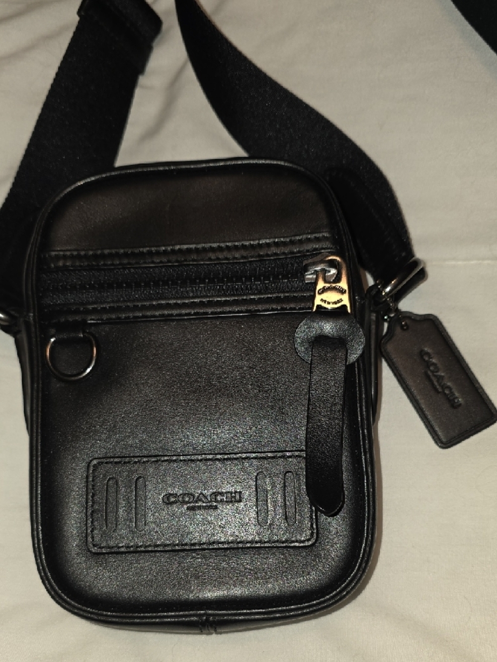 Coach Terrain Black Leather Men's Crossbody - Picture 2 of 8